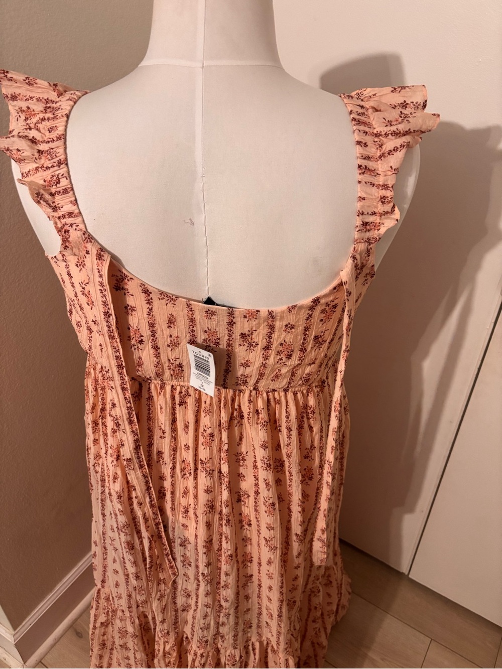 Peach TORRID Floral Ruffle Strap Maxi Dress - Picture 2 of 3
